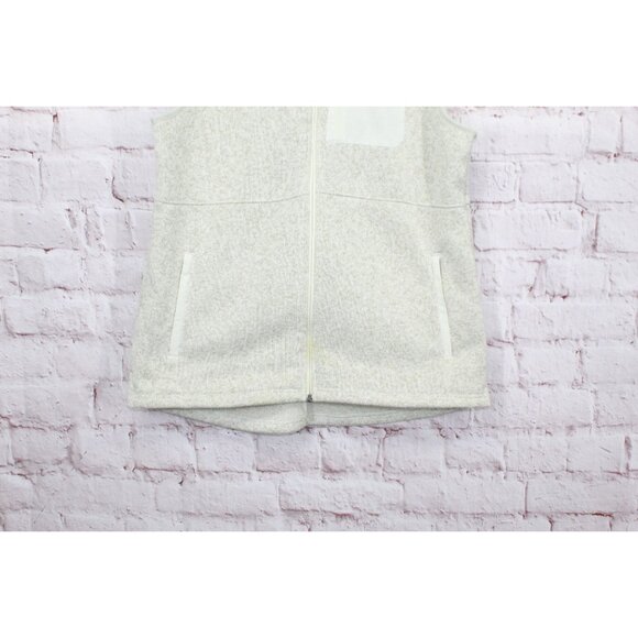 LL Bean Sweater Fleece Long Vest Pewter Size L Pet - Picture 3 of 10